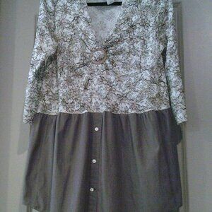 L Upcycled Shabby Chic Tunic